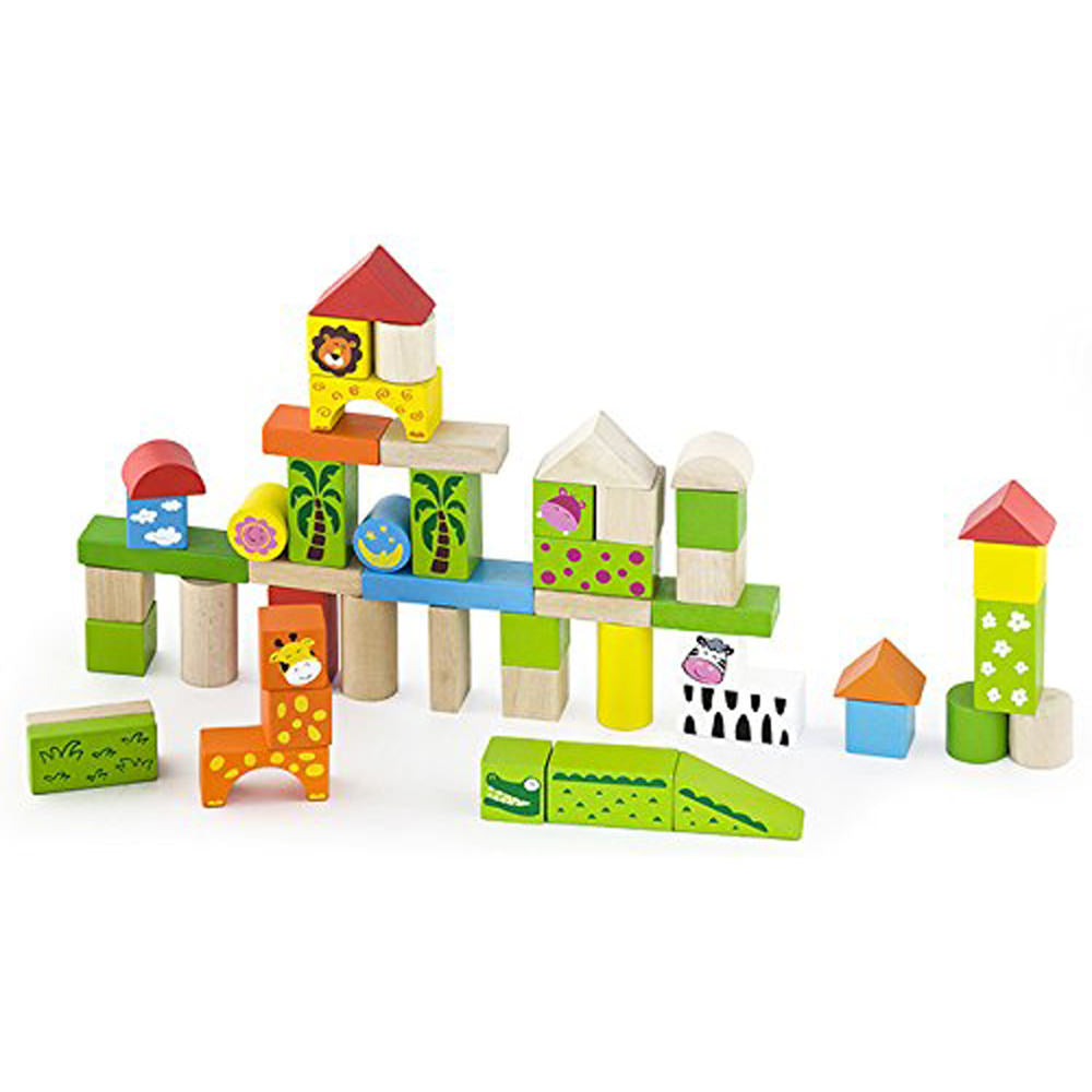 VIGA - Wooden Blocks - Zoo