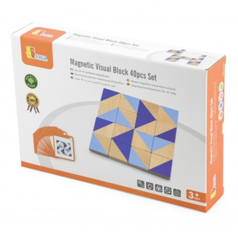 VIGA - Magnetic Visual Block Set - 40 Pcs
