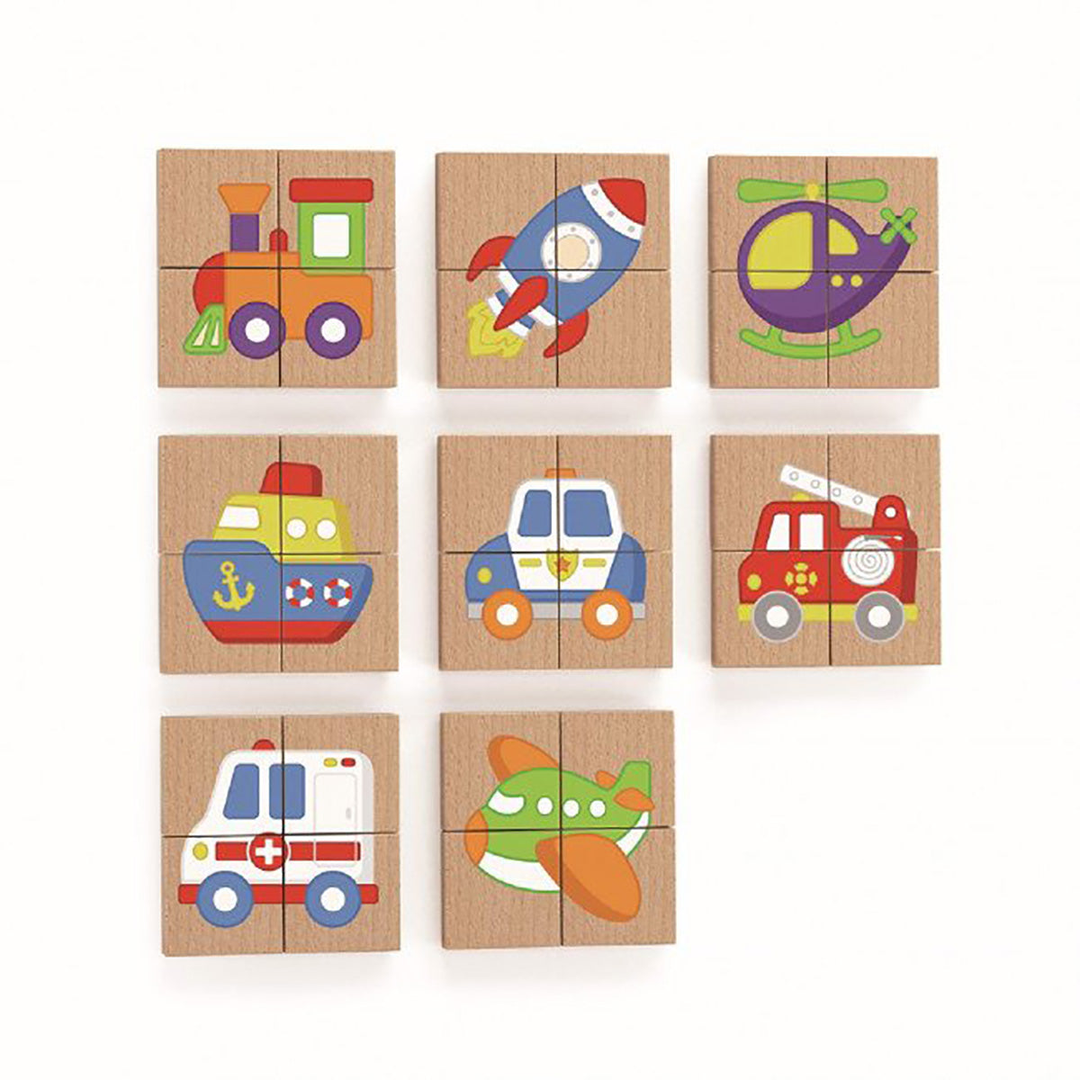 VIGA - Magnetic Puzzle Transportation 32 Pcs Set