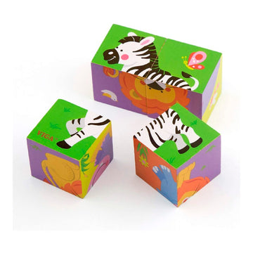 VIGA - 6 Side Cube Puzzle - Wild Animals