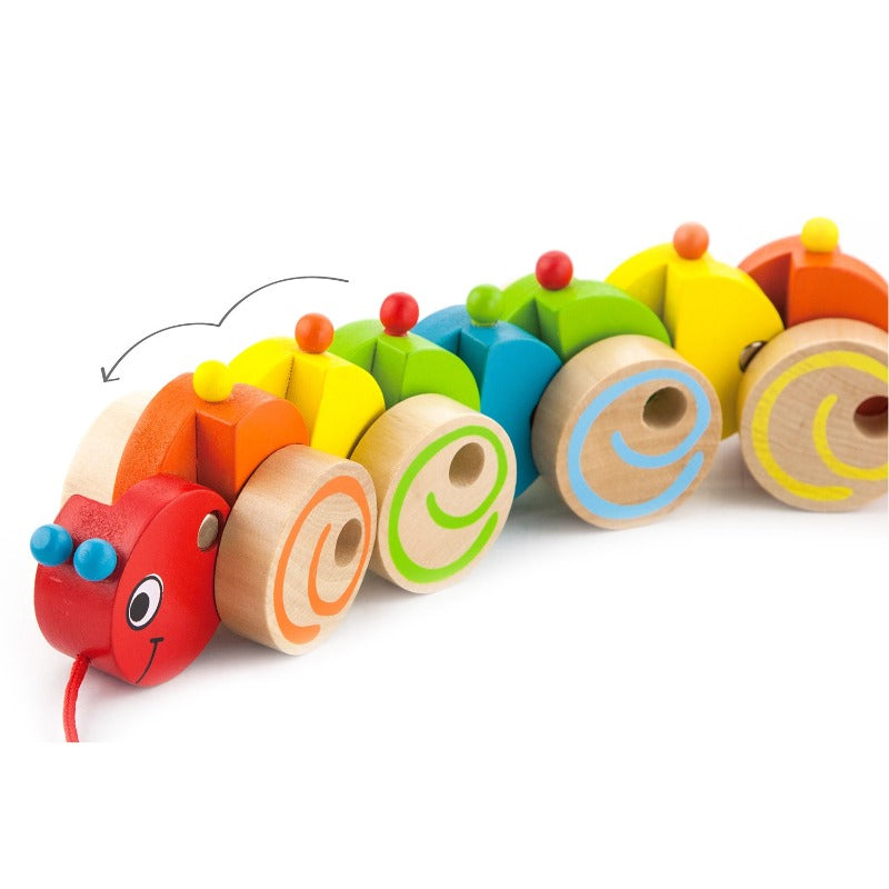 VIGA - Wooden Pull Along - Caterpillar