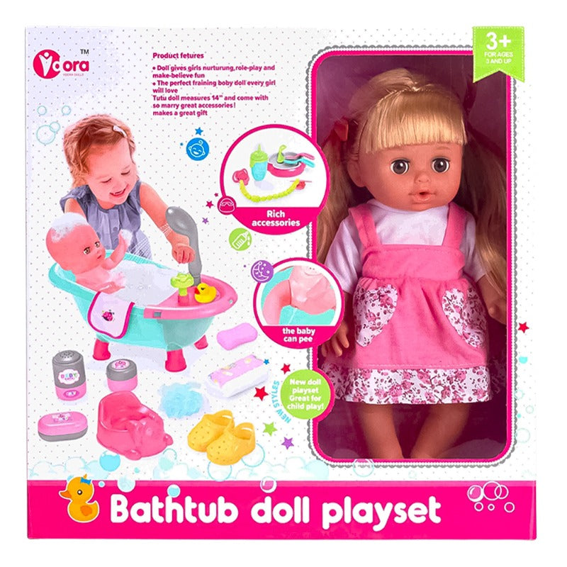 VDora Bathtub Doll Playset Blonde Hair