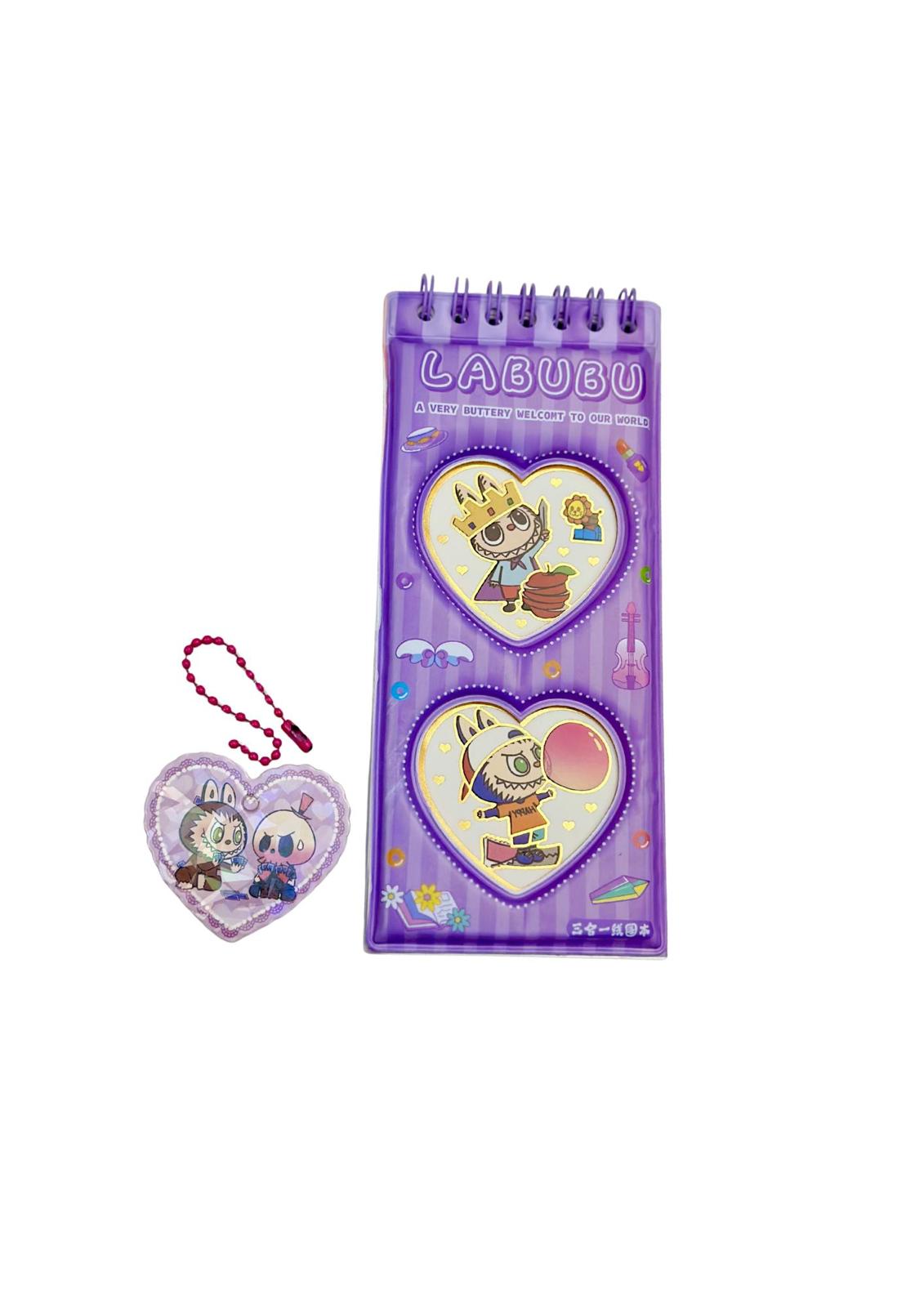 Labubu Spiral Notebook with Keychain Charm 12pc