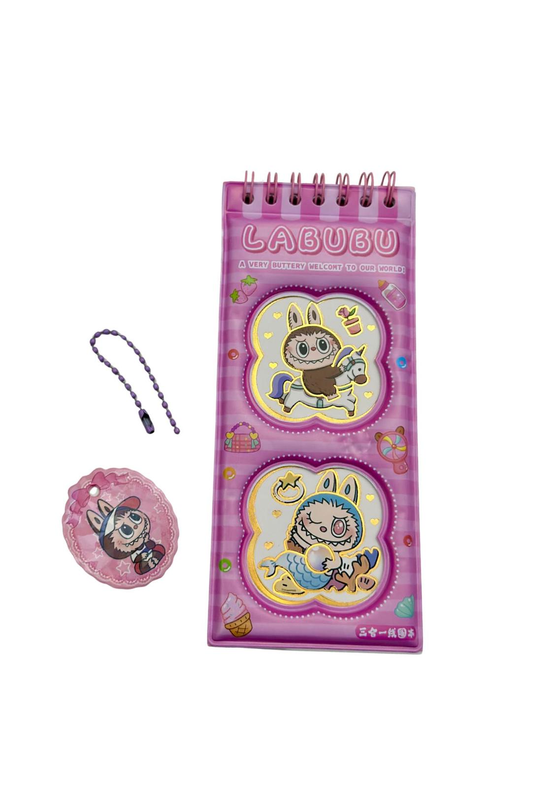Labubu Spiral Notebook with Keychain Charm 12pc