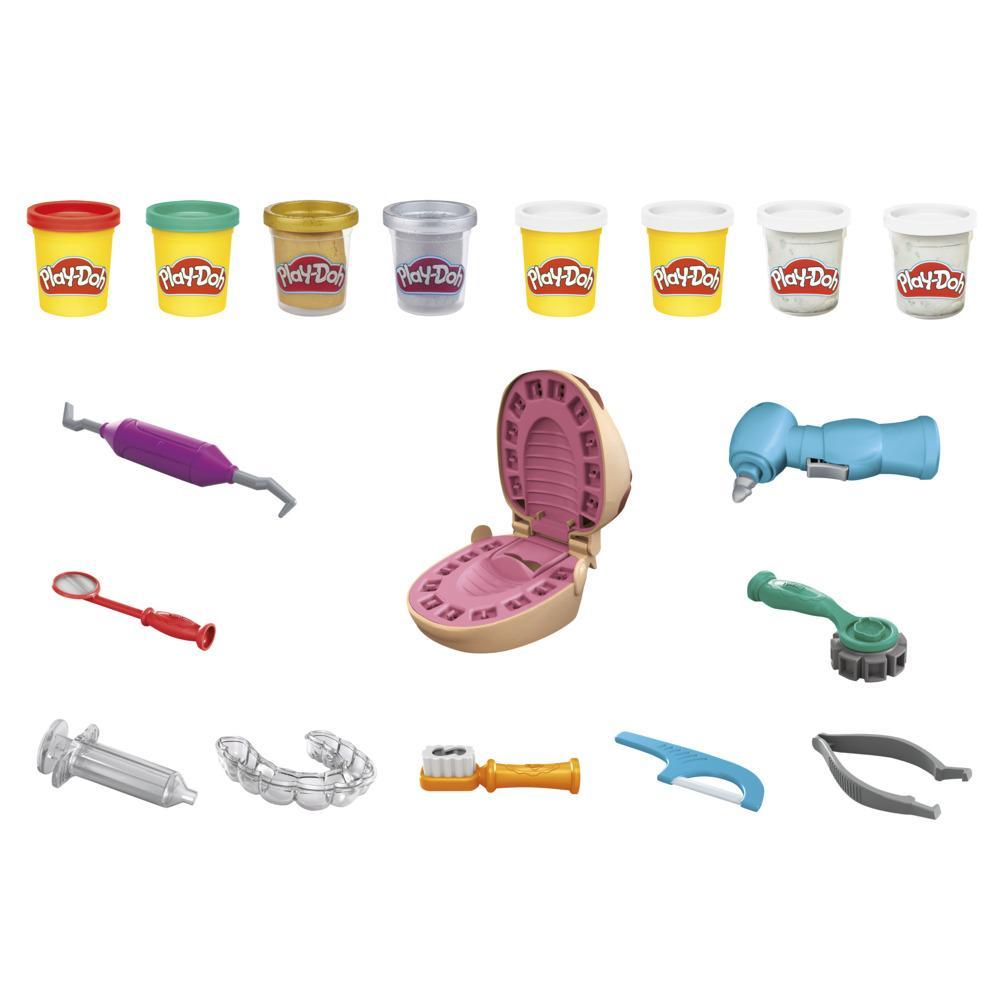 Play-Doh Drill 'n Fill Dentist Toy for Kids 3 Years and Up with 8 Modeling Compound Cans