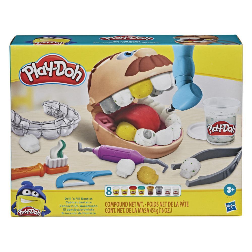Play-Doh Drill 'n Fill Dentist Toy for Kids 3 Years and Up with 8 Modeling Compound Cans