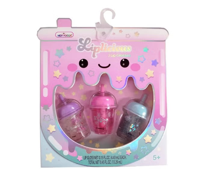 HOT FOCUS LIPLICIOUS BOBA LIP GLOSSES COSMETIC KIT