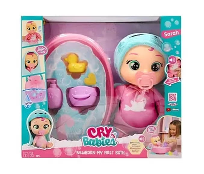 CRY BABIES MY FIRST BATH SARAH BATTERY OPERATED DOLL