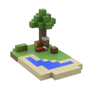 Minecraft Beach Magnetic Building Blocks
