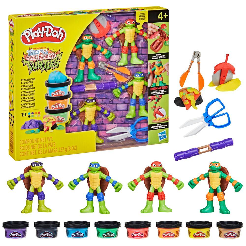 Play-Doh Teenage Mutant Ninja Turtles Cowabunga Creations Bendy 4 Inch Action Figures Set