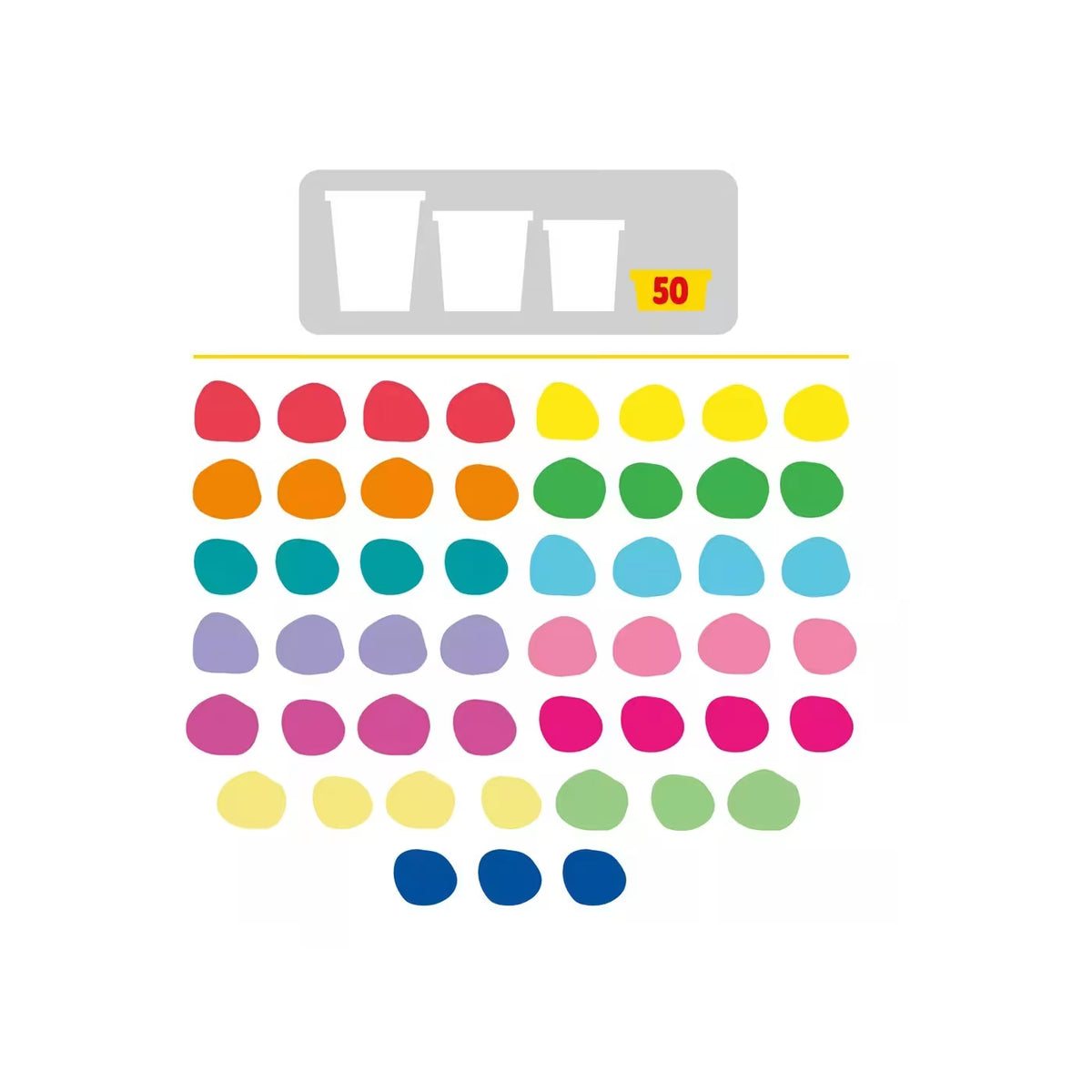PLAY DOH SUPER RAINBOW FAVORS 50 PACK