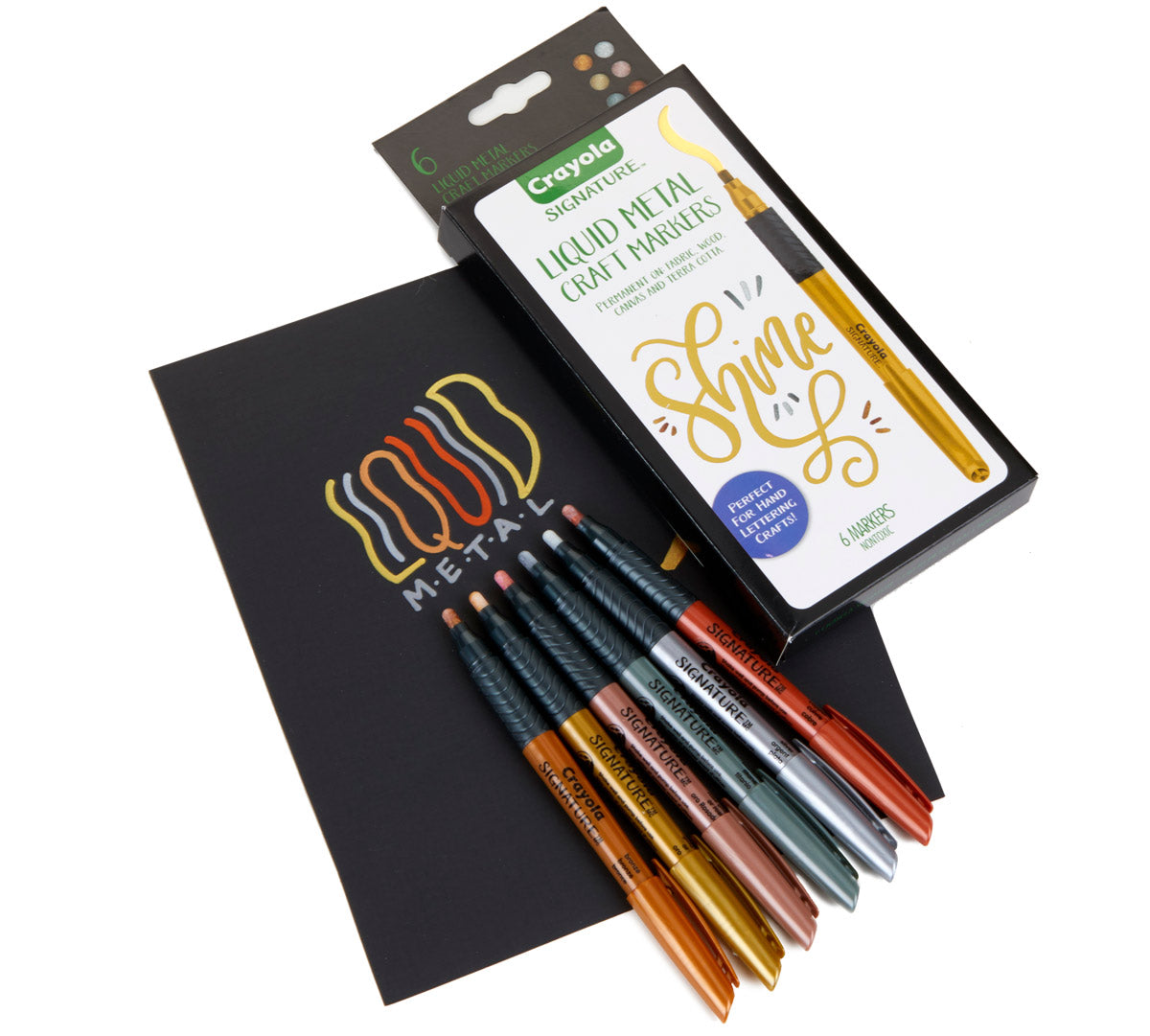 Crayola Signature Liquid Metal Craft Permanent Markers - 6 Pack