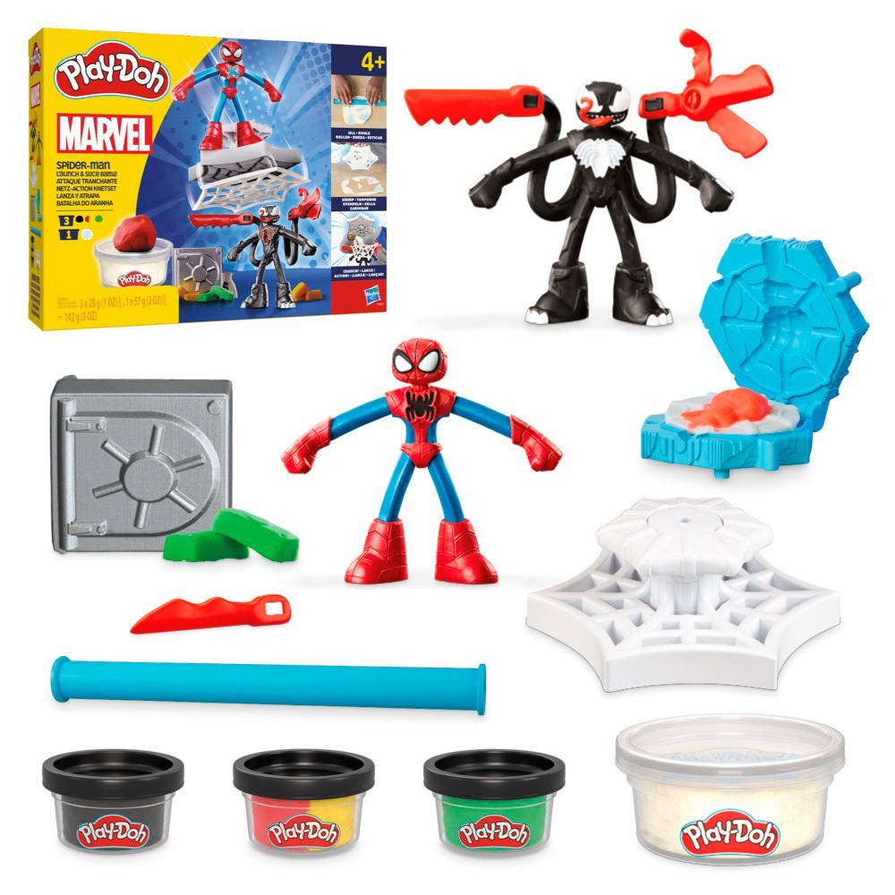 Play-Doh Marvel Spider-Man Launch & Slice Battle Playset with 2 Action Figures