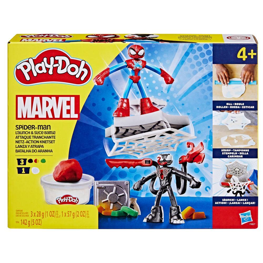 Play-Doh Marvel Spider-Man Launch & Slice Battle Playset with 2 Action Figures